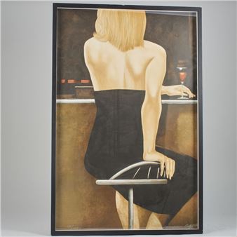 Kvinna i bar. Signerad - Olga Seminova