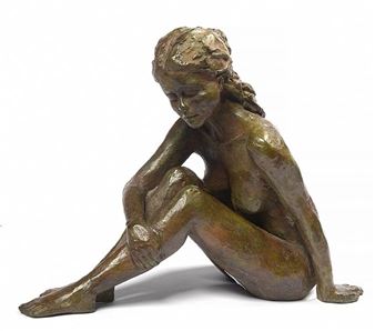 Jeune fille assise - Caroline Moxhon