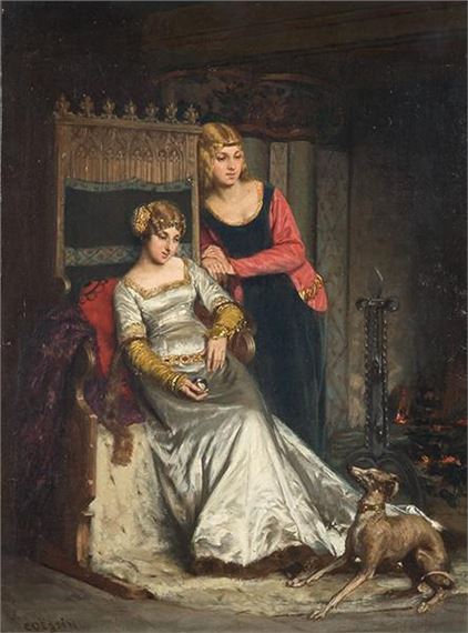 Damas en un interior by Charles Alexandre Coëssin De La Fosse