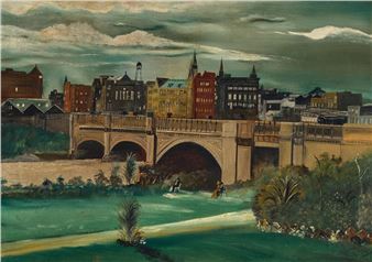 G.F. DAY (C19TH) - Town Scene and Bridge - G. F. Day