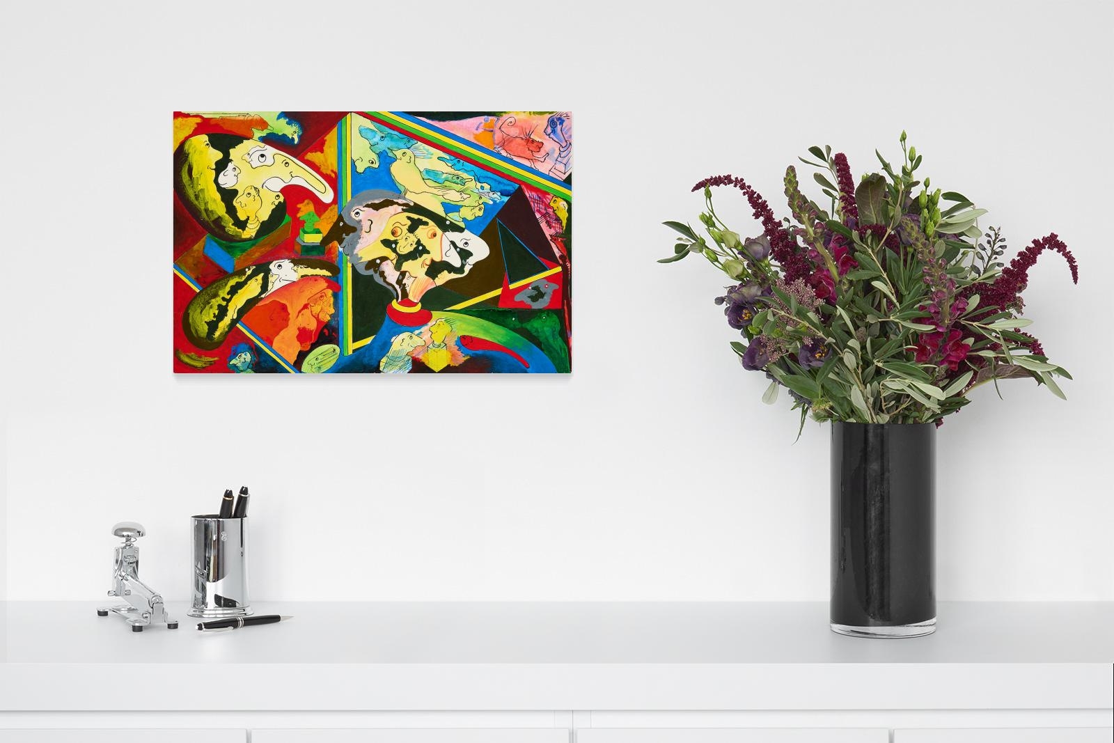 Artwork by Thaddäus Hüppi, Die Liebe fleht, helfe bei Leid, Made of Acrylic on card