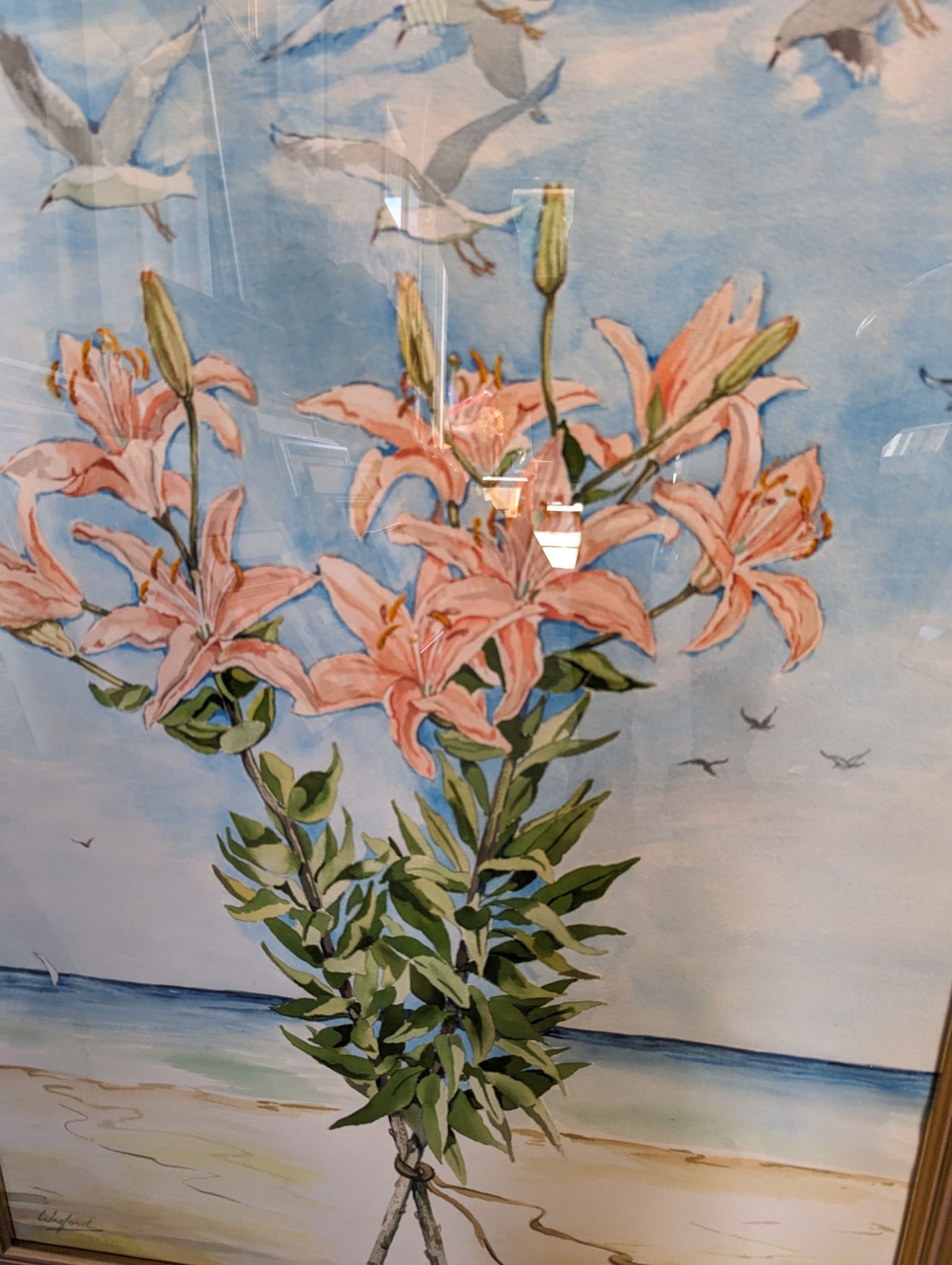 Artwork by Elaine Wreford, Summer Gift, Made of water colour