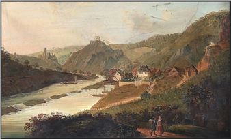 Das Lahntal mit Burg Lahneck und dem Allerheiligenberg - Jakob Diezler