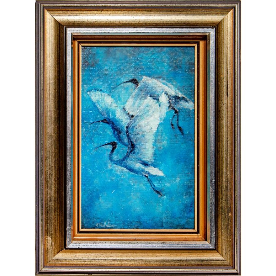 Artwork by Mike Nicholas, GROUP FLIGHT, Made of Oil on canvas board