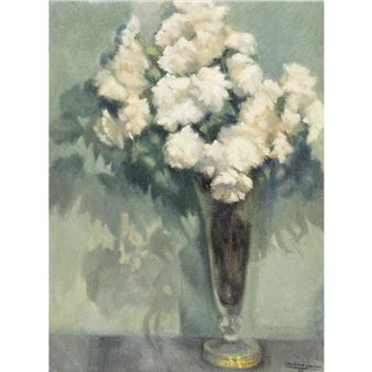 Jarr�n con flores blancas, 1975 - Paulino Vicente Rodríguez Echevarría