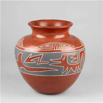 Polychrome Redware Jar - Anita Louise Suazo
