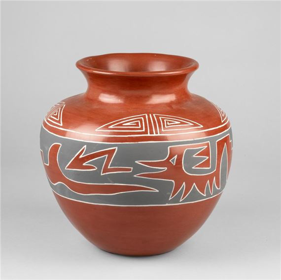 Polychrome Redware Jar - Anita Louise Suazo