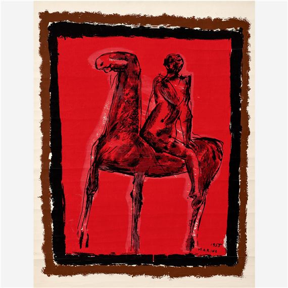 Marino Marini | La Cavalier (opgekleefd op board) | MutualArt