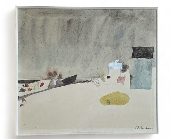 Jean Edelmann | The beach Watercolor | MutualArt
