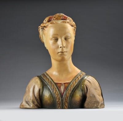 Haniroff (pseudonym), a bust of a girl in Renaissance style - Royal Copenhagen