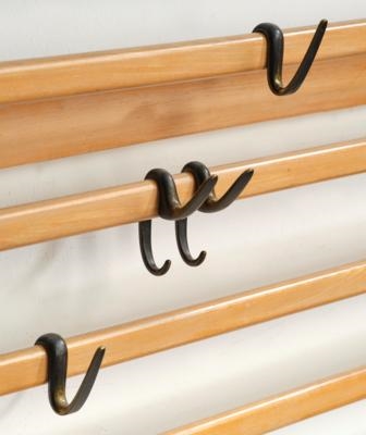 Artwork by Carl Aubock IV, A hall stand no. 1 with five coat hooks, Made of light brown