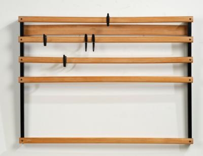 Artwork by Carl Aubock IV, A hall stand no. 1 with five coat hooks, Made of light brown