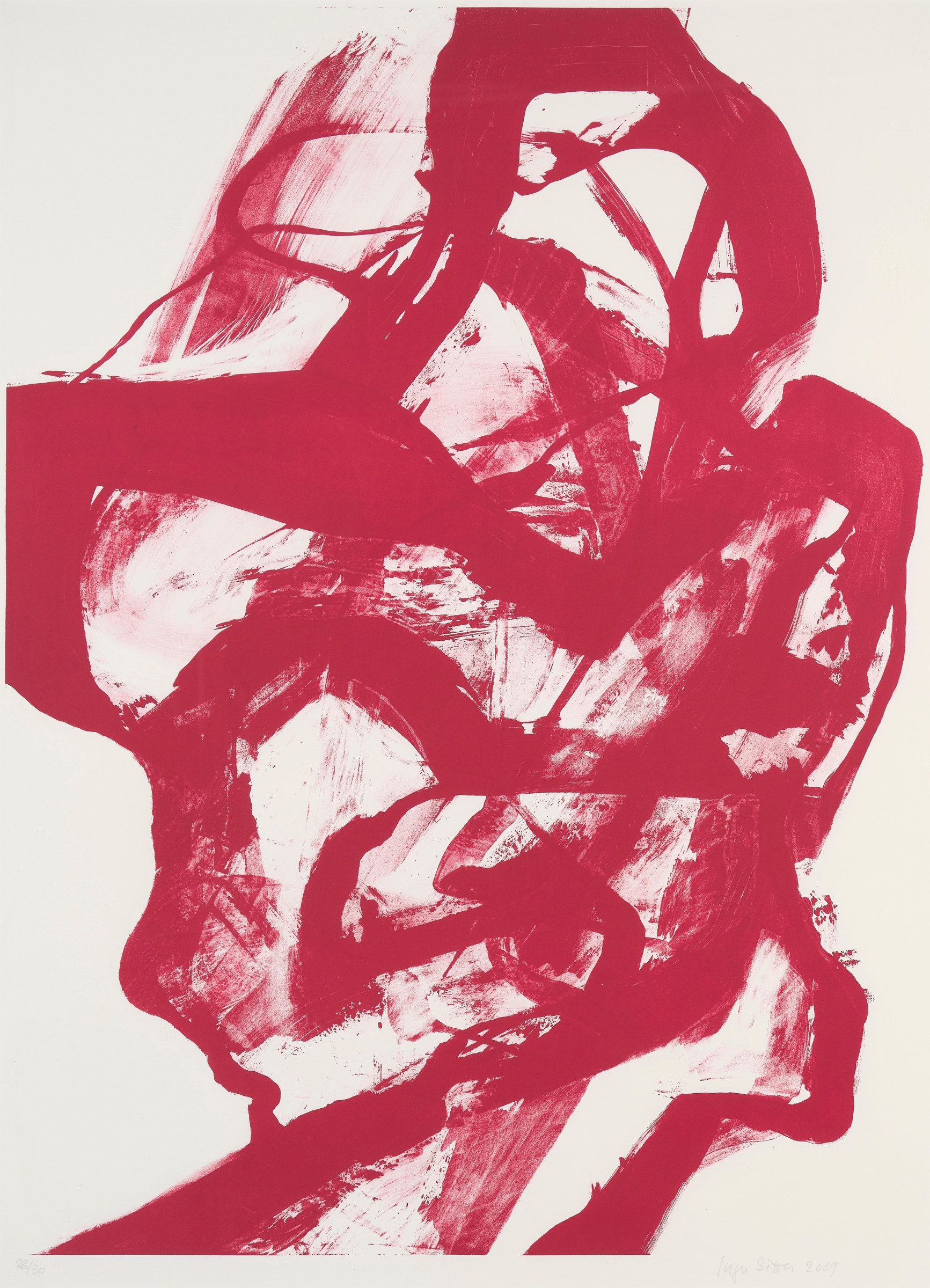 Untitled (Rød struktur) - Inger Sitter