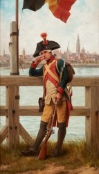 Artwork by Theophile Liebaert, Patriote en sentinelle à la tête de Flandre, Made of oil on panel