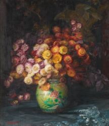 Bouquet de fleurs sur fond de tapisserie by Julien Stappers