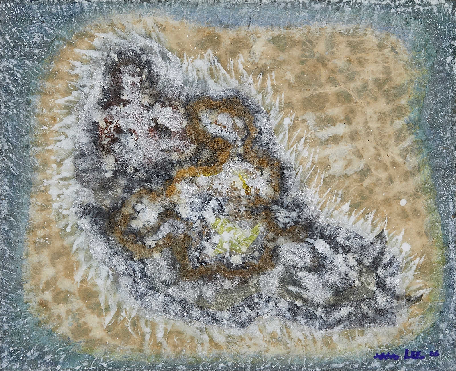 Artwork by Lee Hangsung, Feng shui concept, Made of mixed media on Korean paper mounted on canvas