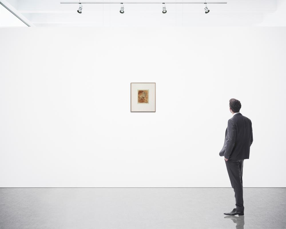 Artwork by Alexander Gurevich, Expulsion from Paradise, Made of Etching and aquatint in sepia on paper