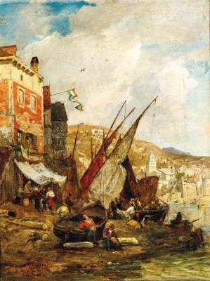 Artwork by Gustav Schönleber, Genoa, Made of oil on canvas