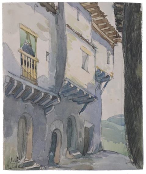 RAFAEL MORA (20TH CENTURY). “VILLAGE - Rafael Mora