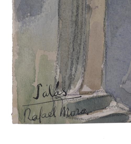 Artwork by Rafael Mora, RAFAEL MORA (20TH CENTURY). “VILLAGE, Made of Watercolour on paper