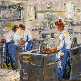 Three cooks at the stove - Élisabeth Germain