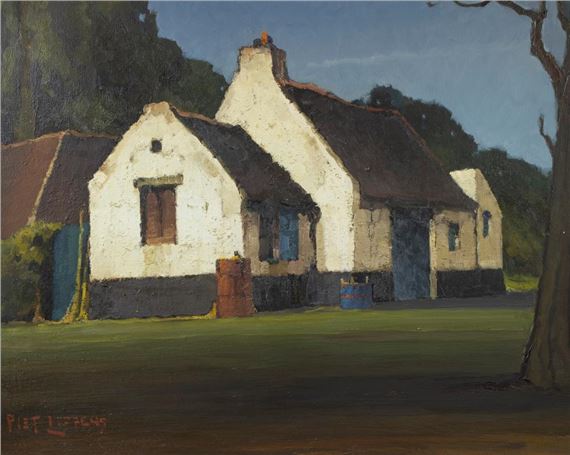 oil on canvas Farme house by Piet Lippens