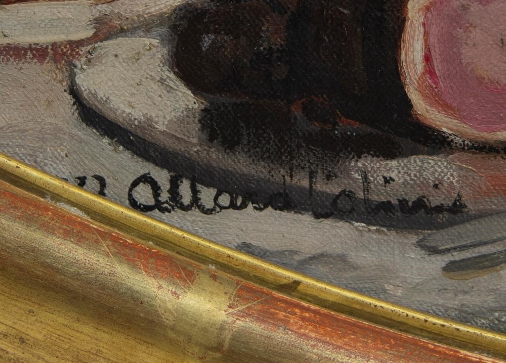 Artwork by Fernand Allard L'Olivier, oil on canvas Fête dans le parc, Made of oil on canvas