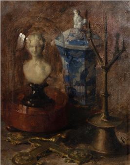 oil on canvas Still life with globe - Andre Tahon