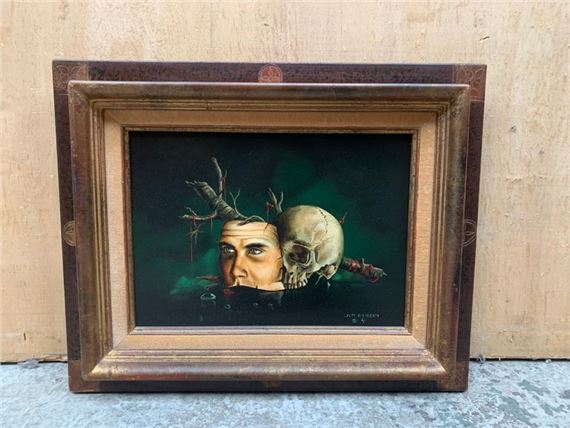 Masque de vie (1987) Huile sur toile by Michel Giliberti, 1987