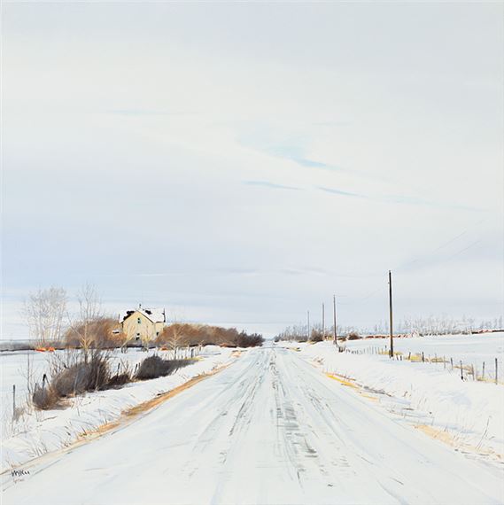 Country Road Looking North by John McKee, dated April 1980
