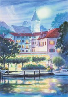 Night harbor - Keizo Tsukamoto