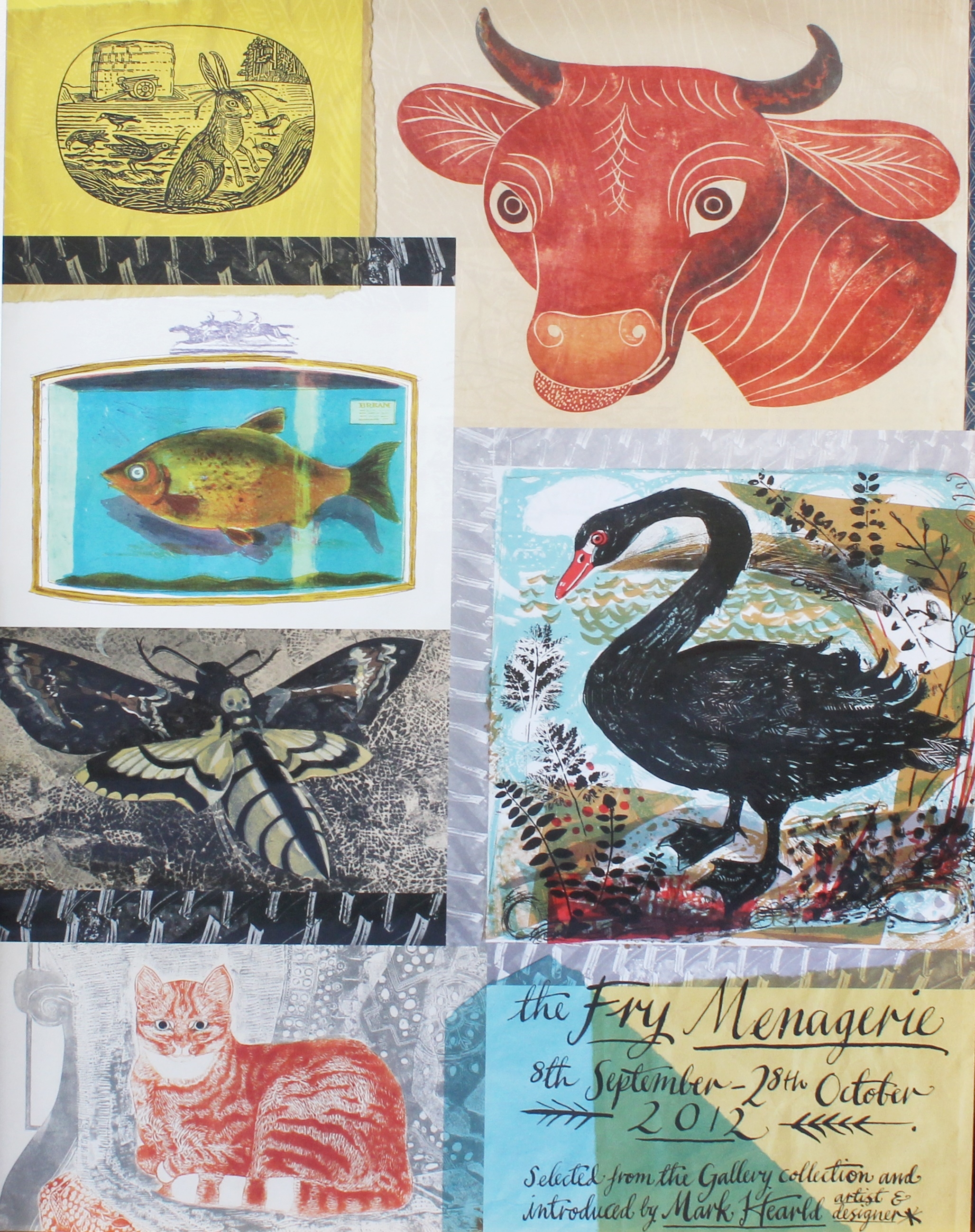 Poster for The Fry Menagerie 8th September - 28th October 2012 - Mark Hearld