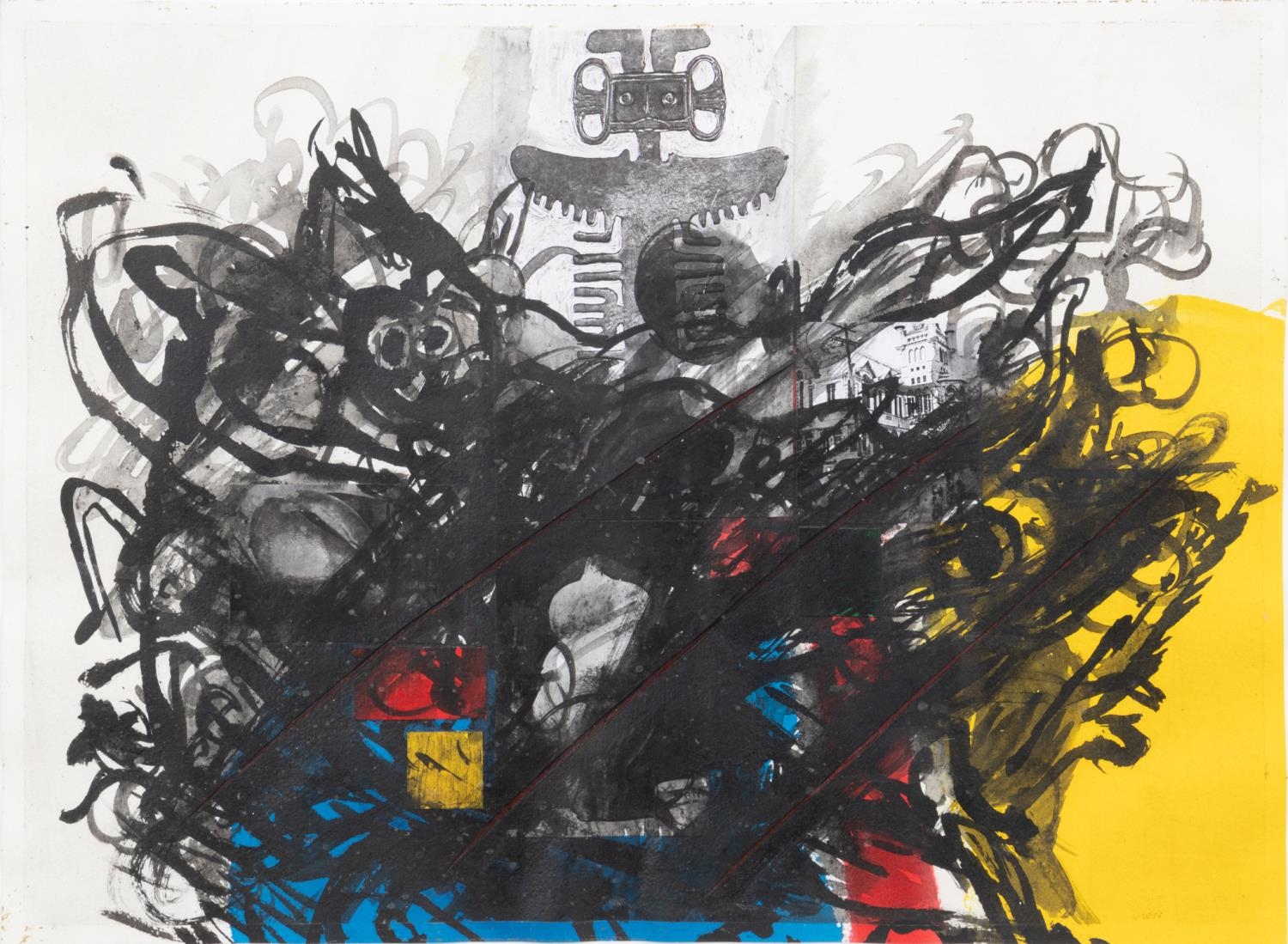 Donald Locke | DONALD LOCKE, MIXED MEDIA ABSTRACT ON PAPER | MutualArt