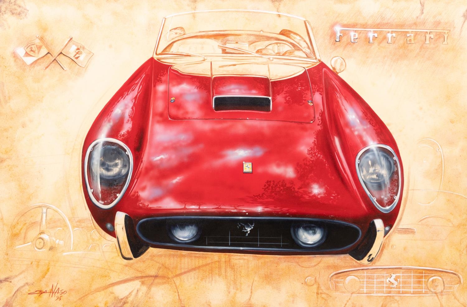 Enzo Naso | ENZO NASO, 'FERRARI 2501961' IN RED, OIL (1961 