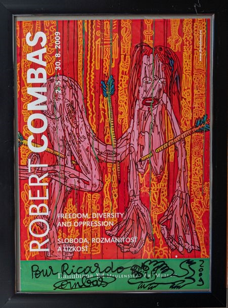 Robert Combas | Poster printed in color for the exhibition Freedom ...