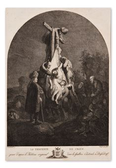 La Descente de Croix (předloha Rembrandt) - Carl Ernst Christoph Hess