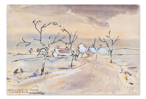 Zimní krajina by Vojtěch Sedláček, 1966