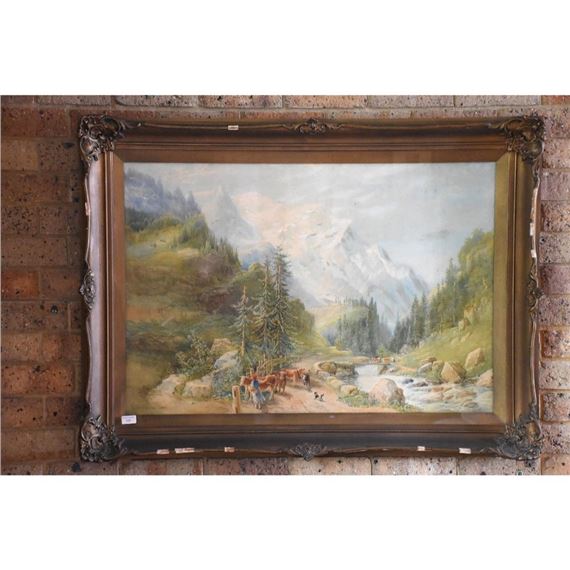 Nicholas Chevalier- Mountain Views by Nicolas Chevalier, dated 1897