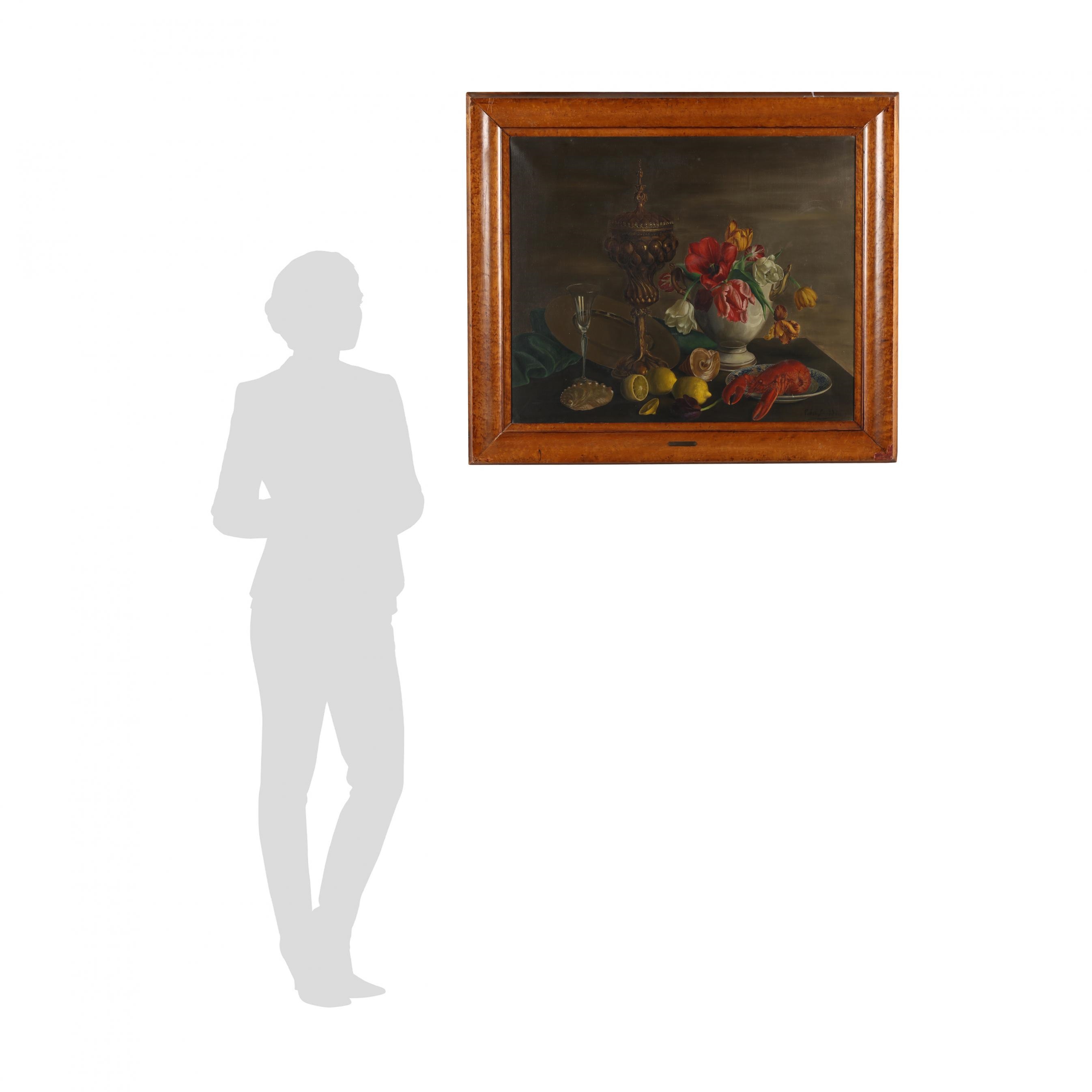 Artwork by Peter Stebbing, Still Life with Lobster, Made of Oil on canvas