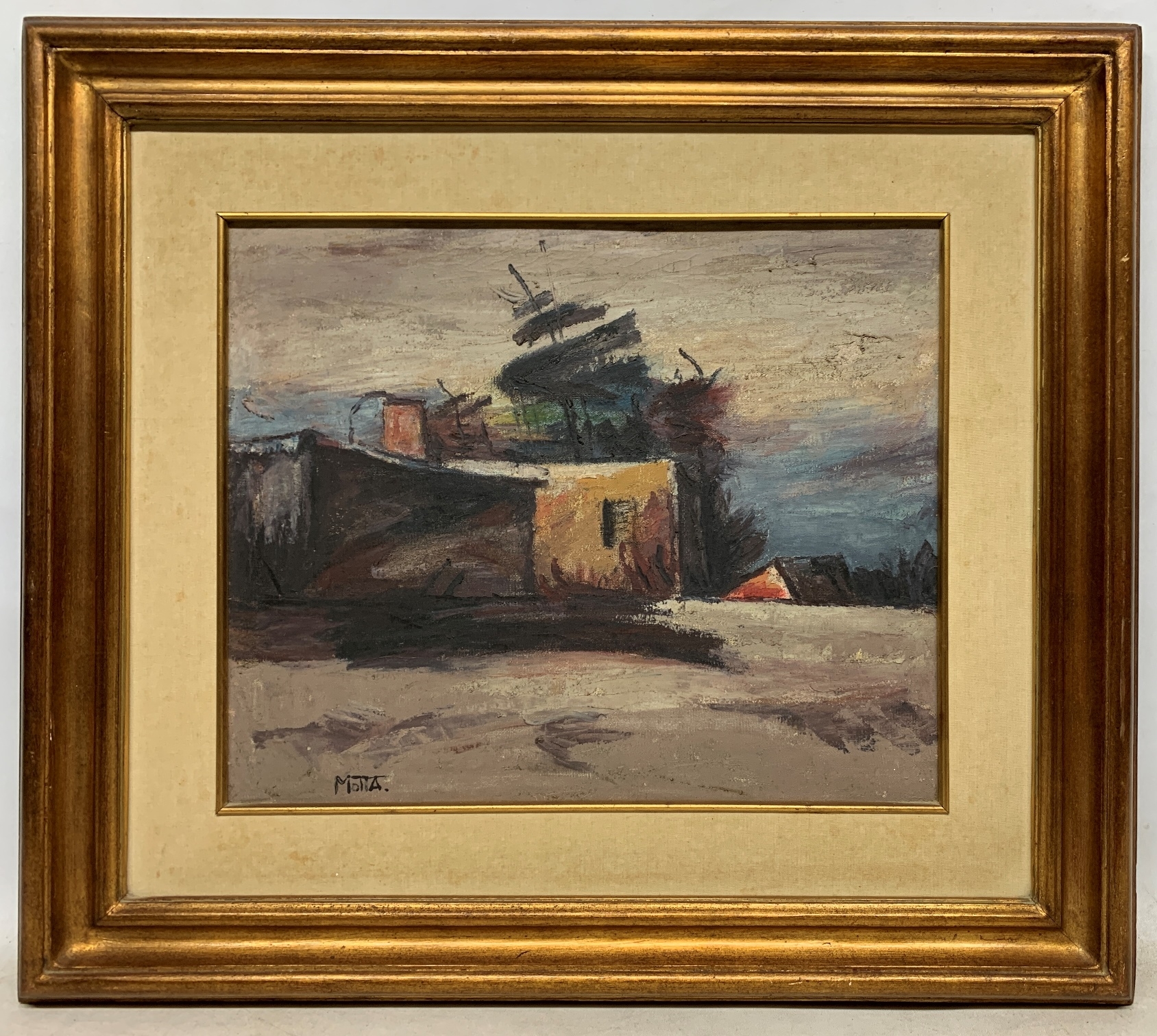 Artwork by Casimiro Motta, Casimiro Motta "Rancho" Óleo sobre tela . Firmado abajo izquierda, Made of oil on canvas