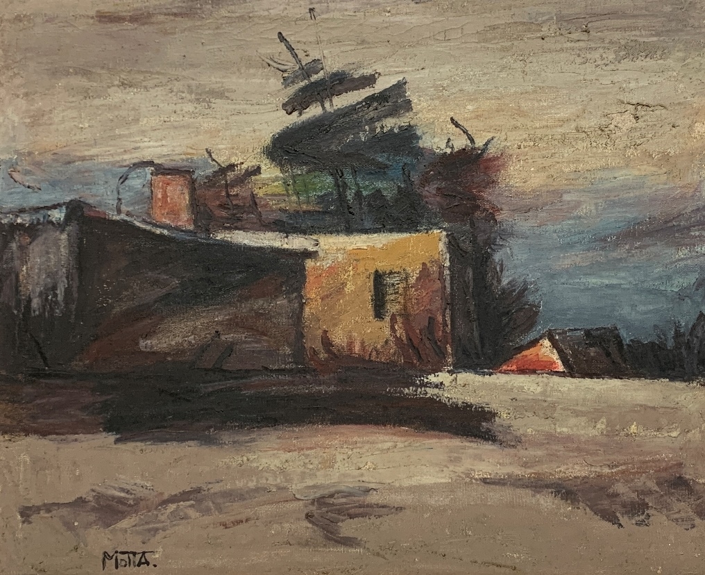 Artwork by Casimiro Motta, Casimiro Motta "Rancho" Óleo sobre tela . Firmado abajo izquierda, Made of oil on canvas