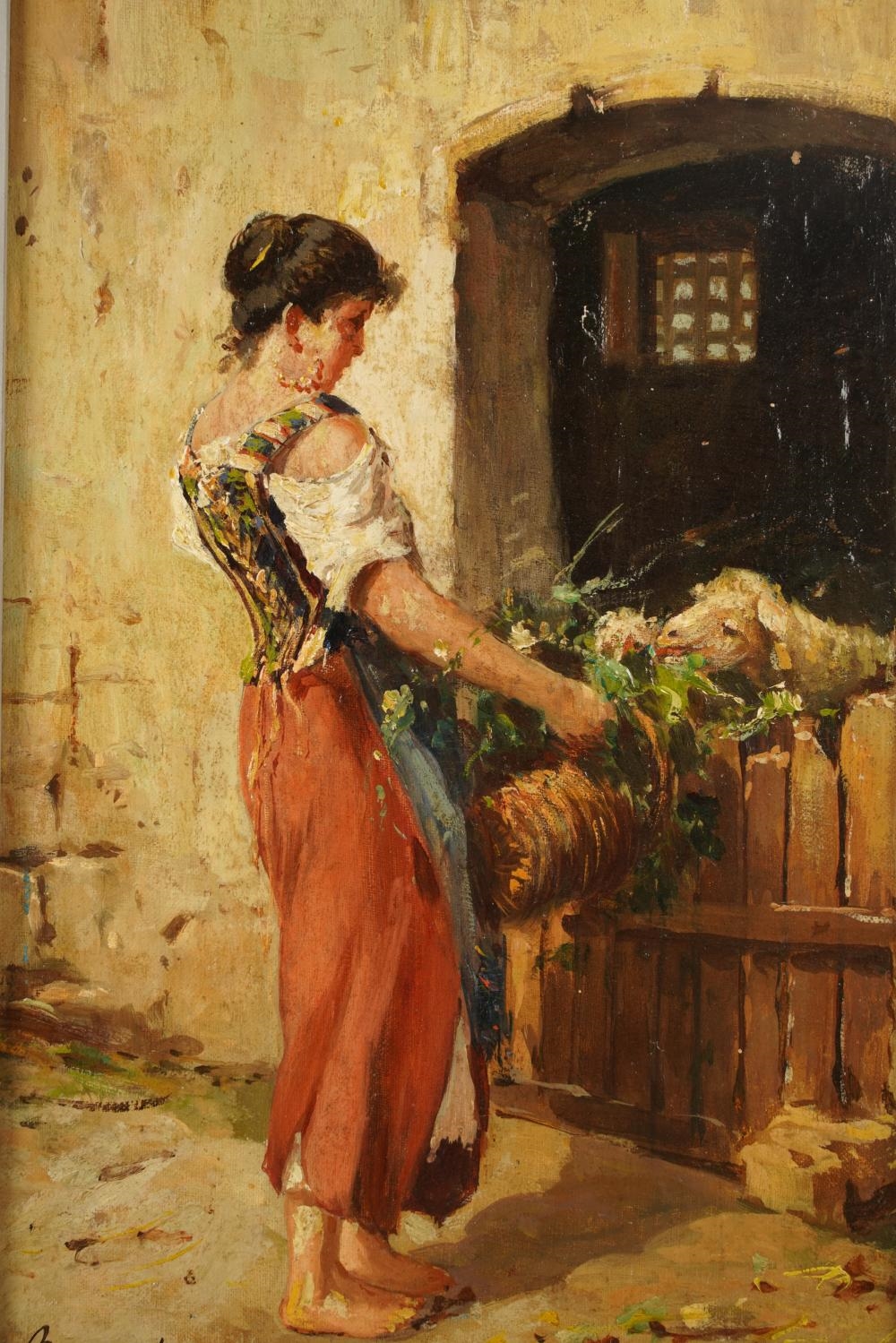 Artwork by Donatus Buongiorno, : At the Stable Door, Made of oil on board