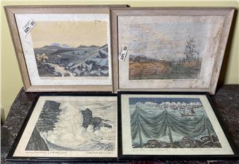 Framed Woodcut Art Prints (4) - Fritjof Tideman Johannessen