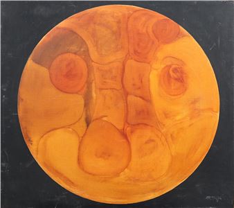 Oranje cirkel in het zwart - Gerard Voet