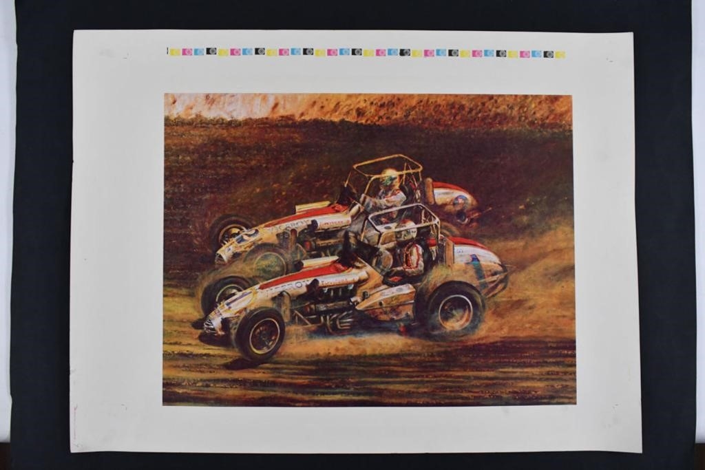 Ron Burton | Al Unser Sprint Car 2-Sided Print By Ron Burton (1974 ...