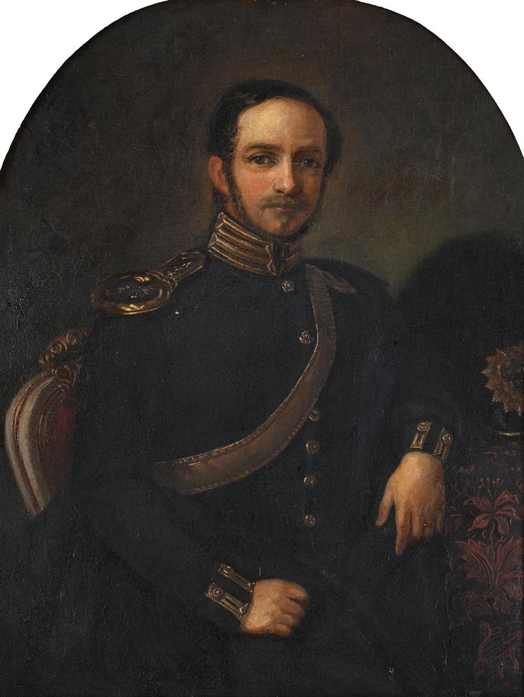 Artwork by Swedish School, 19th Century, A PAIR OF PORTRAITS OF AN OFFICER AND HIS WIFE, Made of Oil on canvas