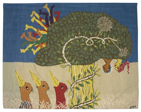 Walter Whall Battiss | Ten People in the Mpipi Tree, tapestry (1985 ...
