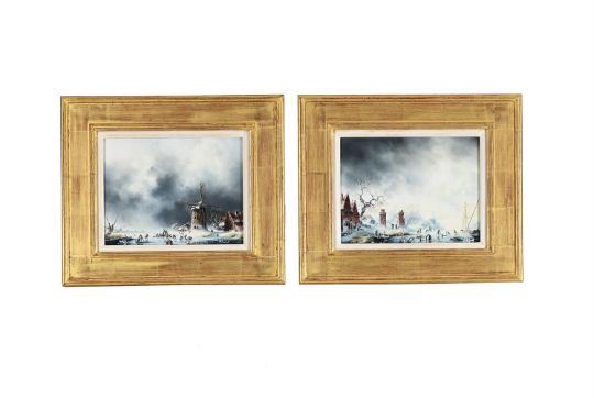 TWO DUTCH SKATING SCENES by Margaret Lisle