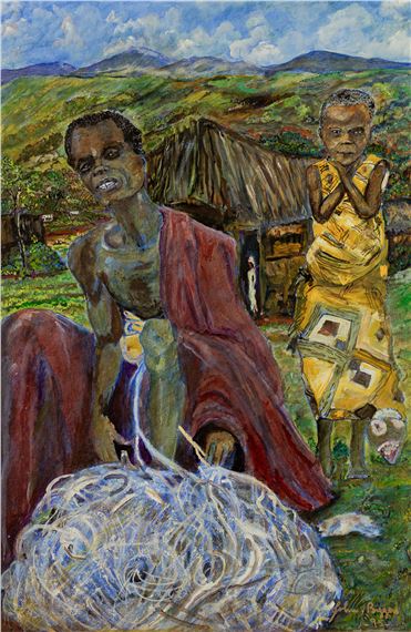 John Anansa Thomas Biggers, American 1924-2001, Slice of Cotton by John Biggers, 1995