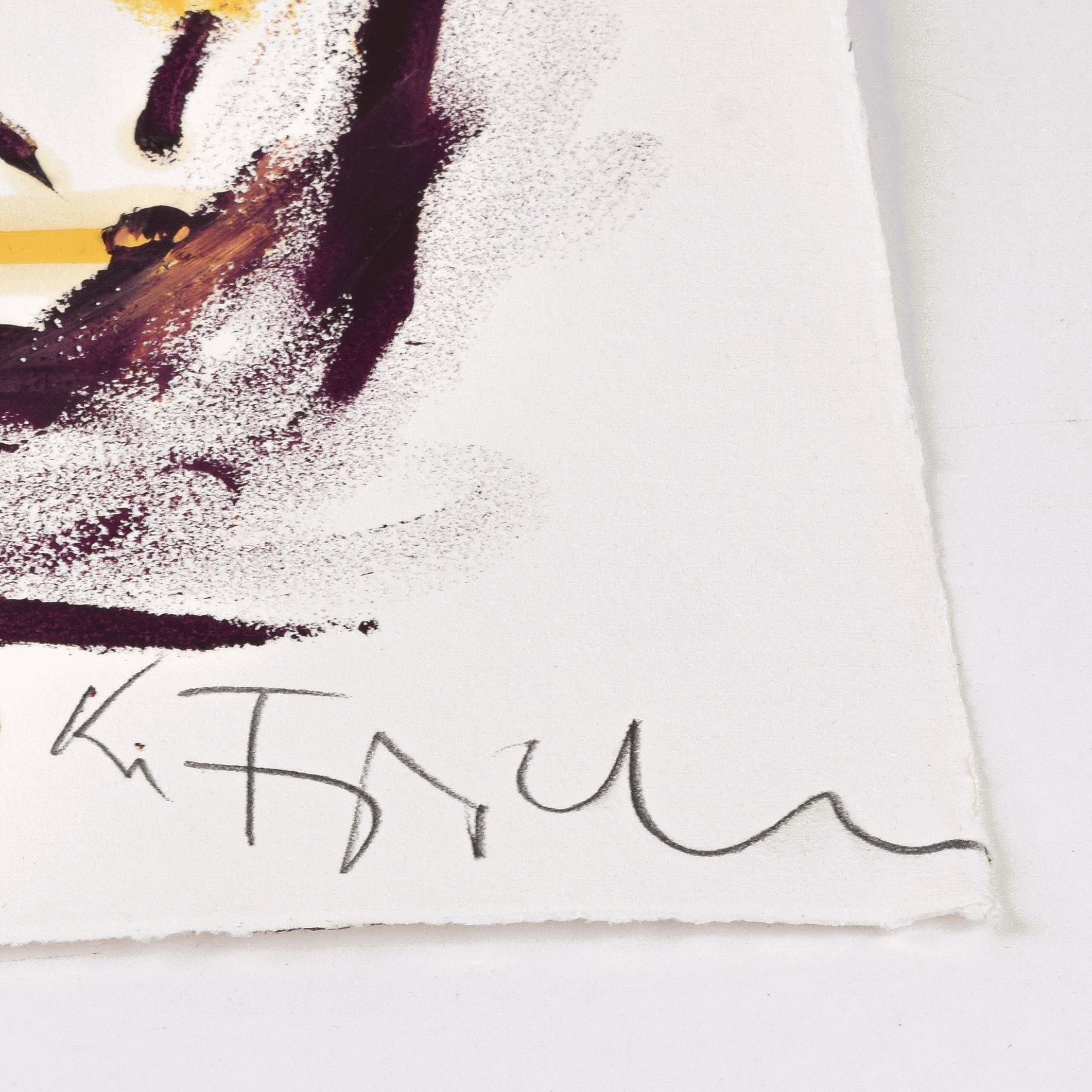 Artwork by Volker Beyer, ZWEI FIGUREN (2005), Made of Oil paint on sturdy laid paper,